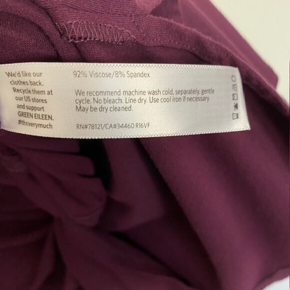 Eileen Fisher Burgundy Bateau Neck Tunic Top S/P - Picture 3 of 4